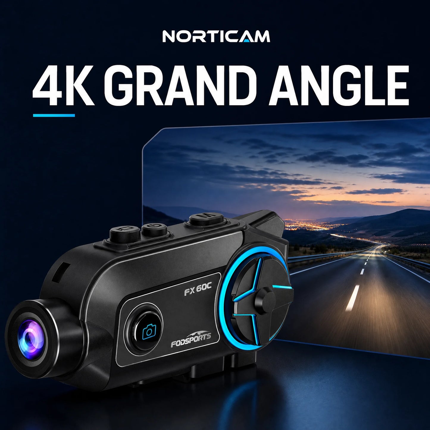 Fodsports FX60C caméra moto 4K grand angle