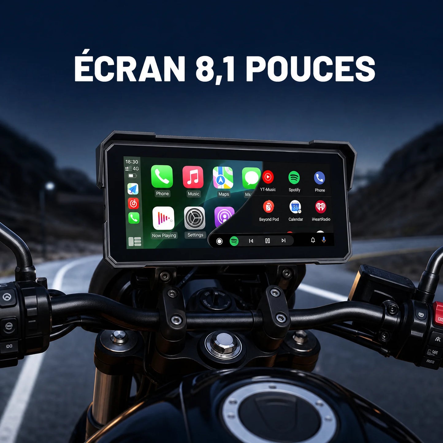 Jansite écran moto 8,1 pouces
