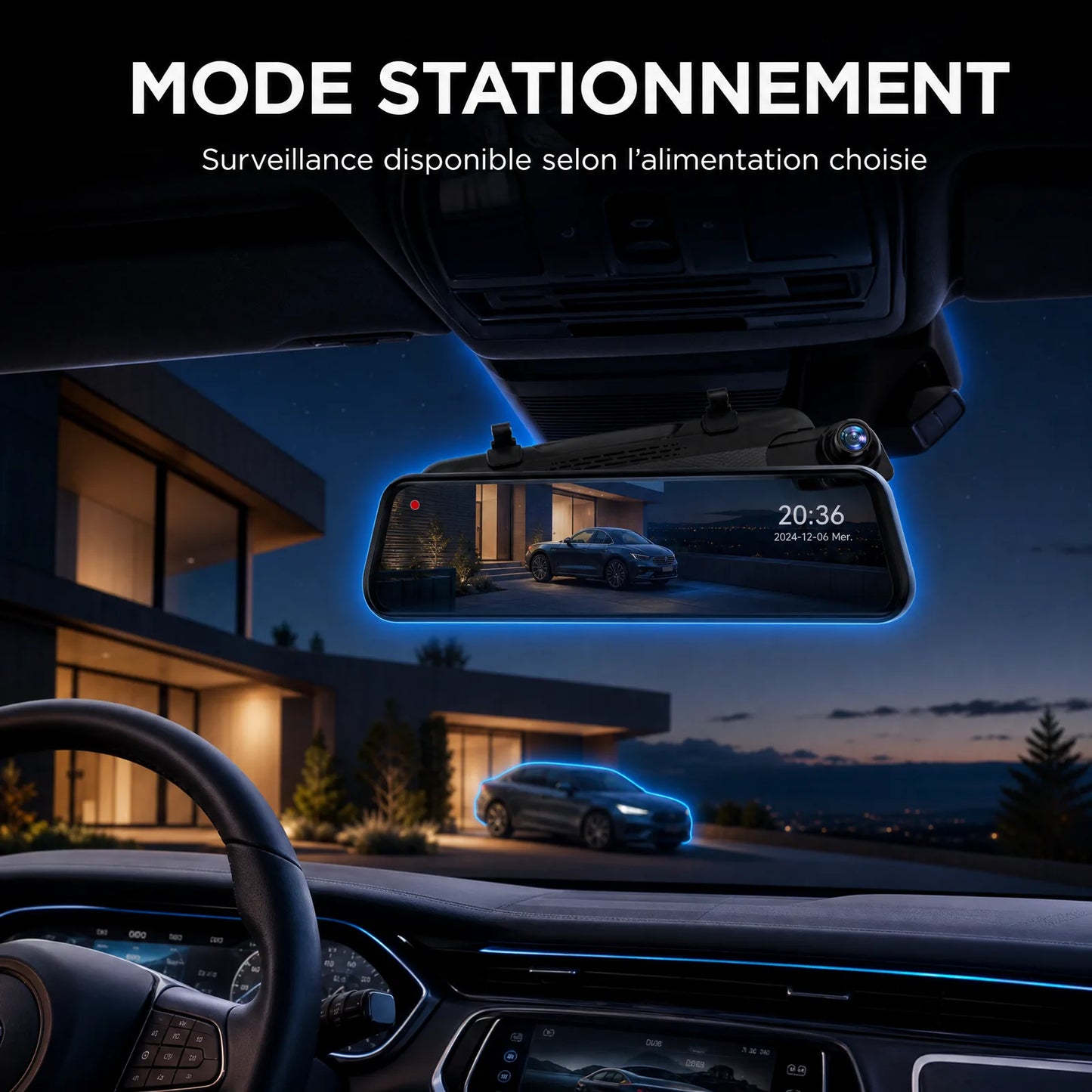 Dashcam rétroviseur sans fil 4K — WOLFBOX G930