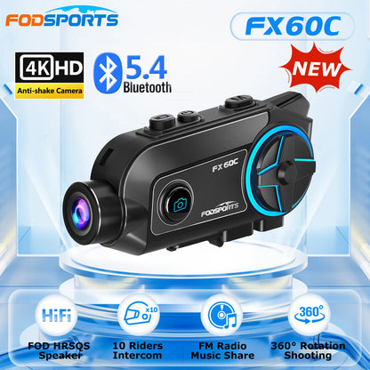 Caméra casque moto 4K — Fodsports FX60C