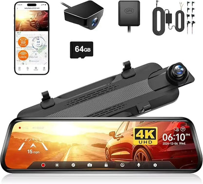 Dashcam rétroviseur sans fil 4K — WOLFBOX G930