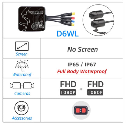 Dashcam moto étanche — VSYS D6WL/D6RL