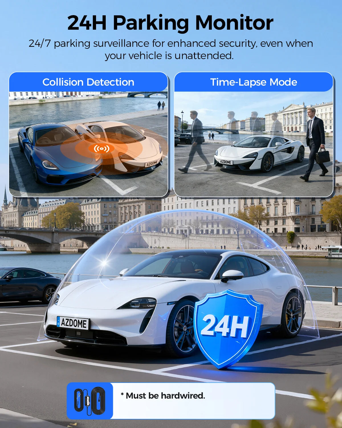 Dashcam voiture vision nocturne 4K — AZDOME M550 Pro