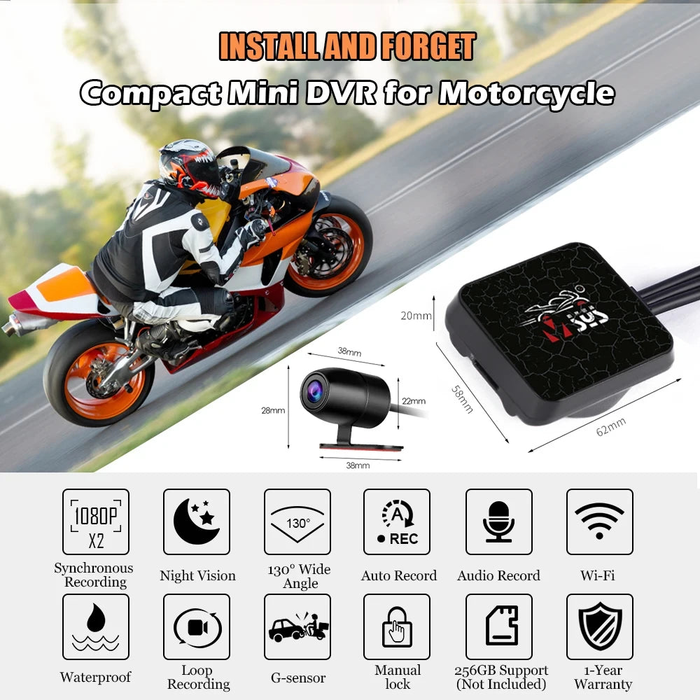 Dashcam moto étanche — VSYS D6WL/D6RL