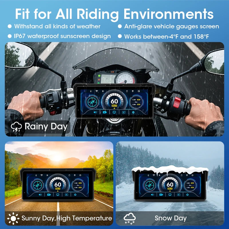 Dashcam moto 4K — Jansite 8,1 pouces