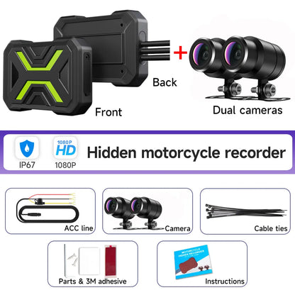 Dashcam moto double caméra — JIUYIN 1080p