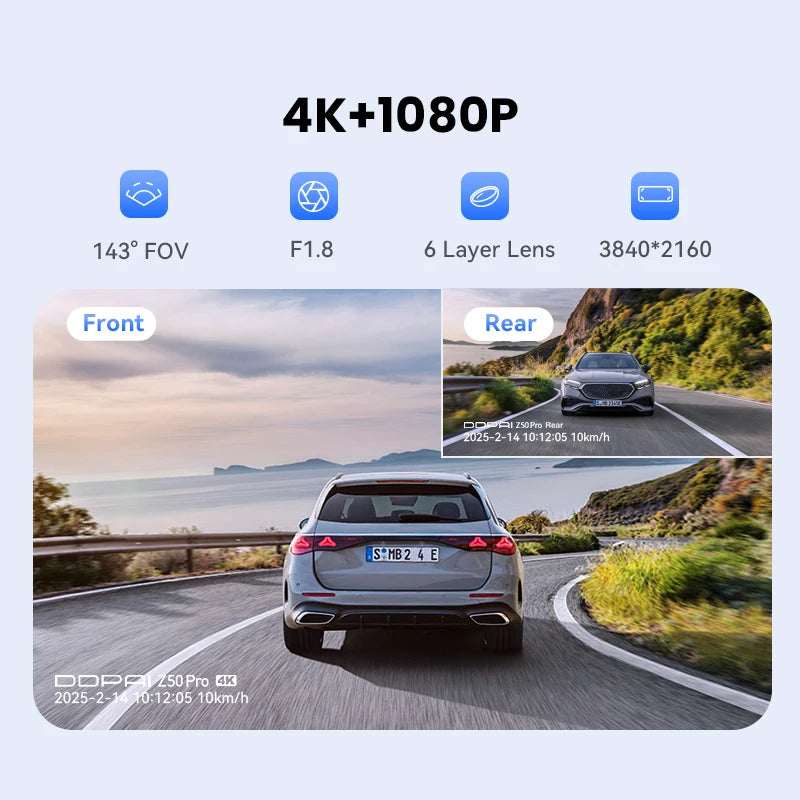 Dashcam Wi-Fi 5 GHz 4K – DDPAI Z50 Pro