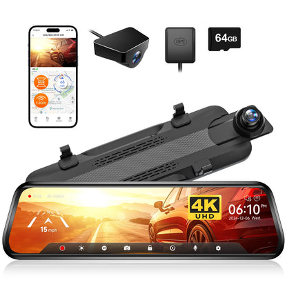 Dashcam rétroviseur sans fil 4K — WOLFBOX G930