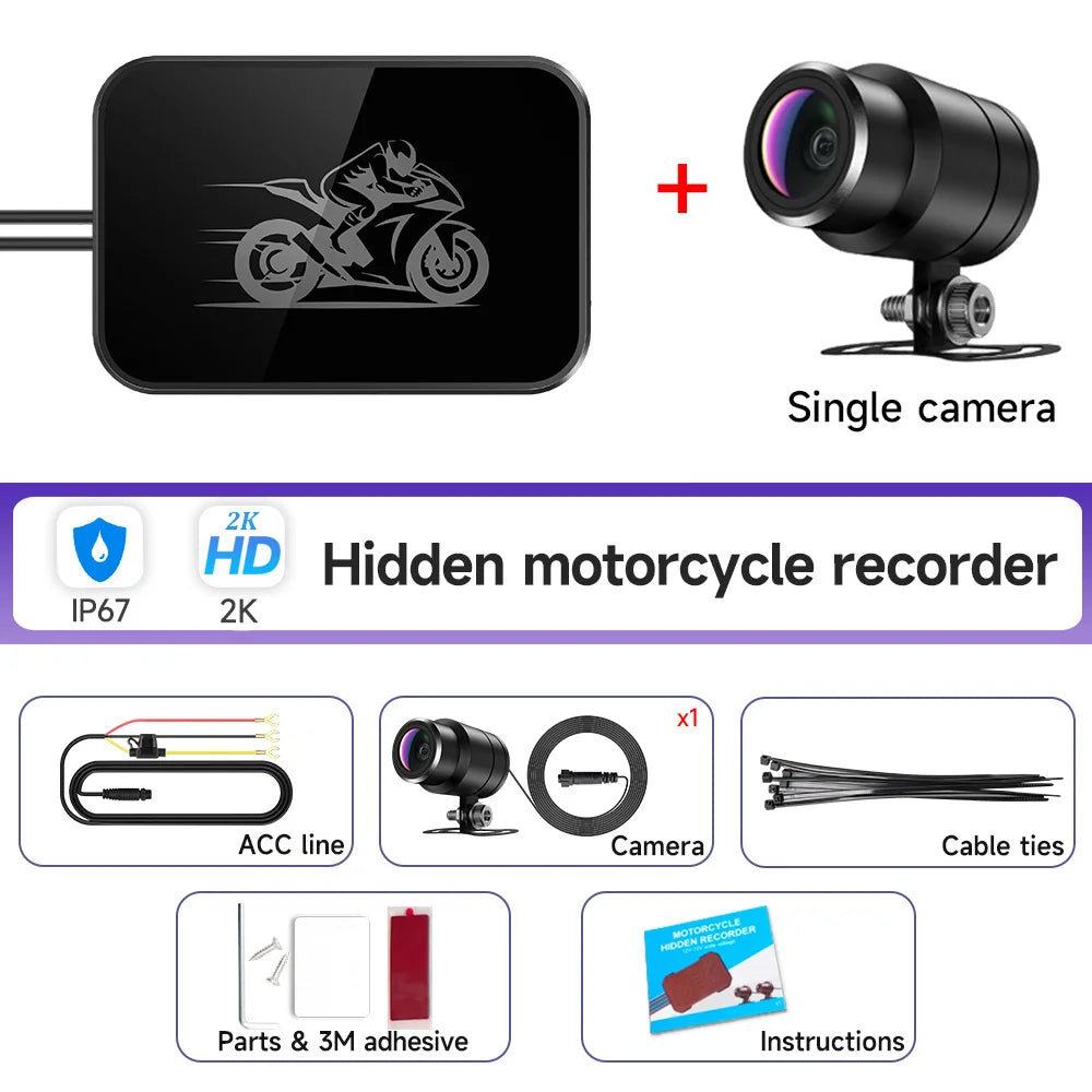 Dashcam moto double caméra — JIUYIN 1080p