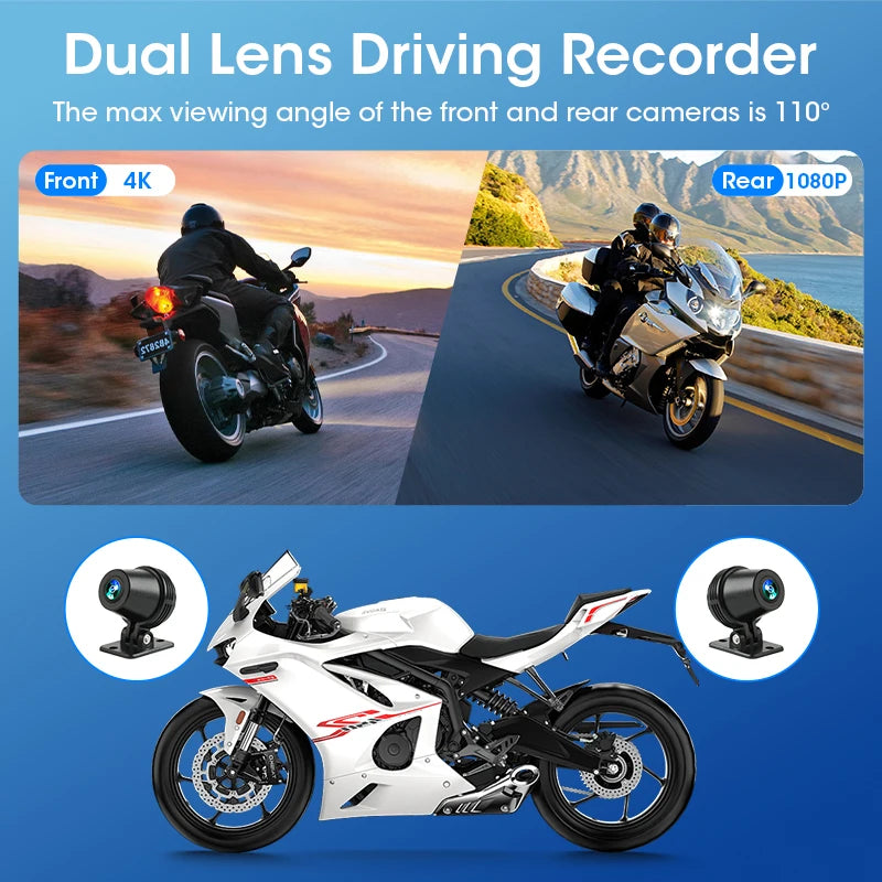 Dashcam moto 4K — Jansite 8,1 pouces