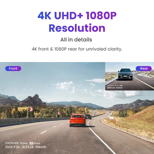 Dashcam 4K avant arrière — DDPAI N5 Dual