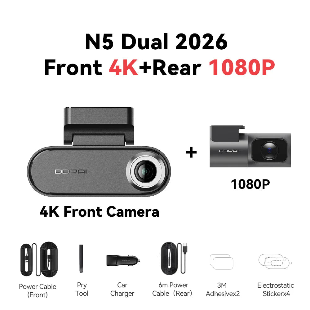 Dashcam 4K avant arrière — DDPAI N5 Dual