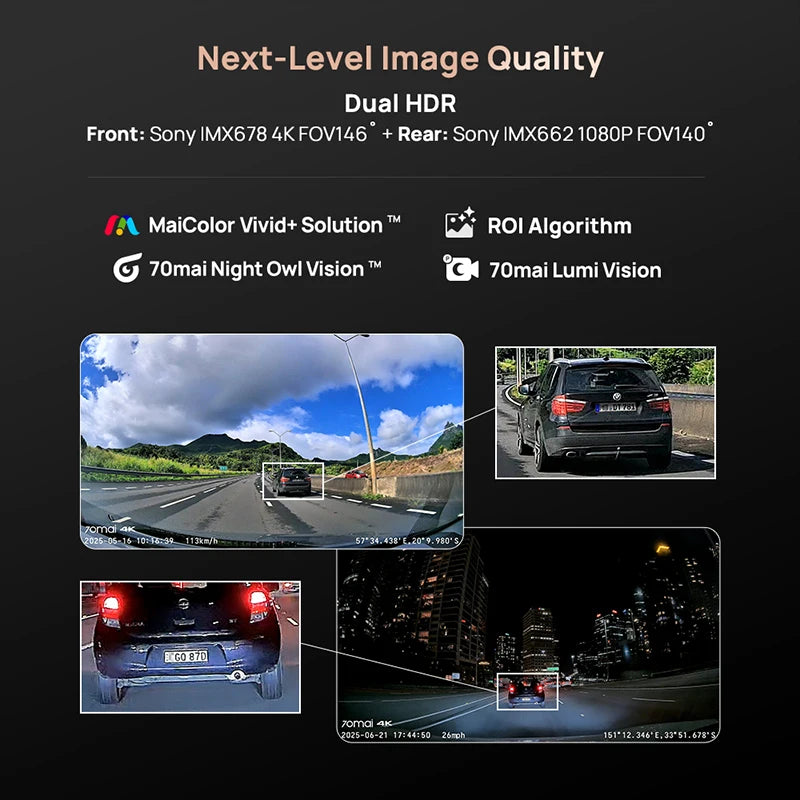 Dashcam 4K GPS — 70mai A810S