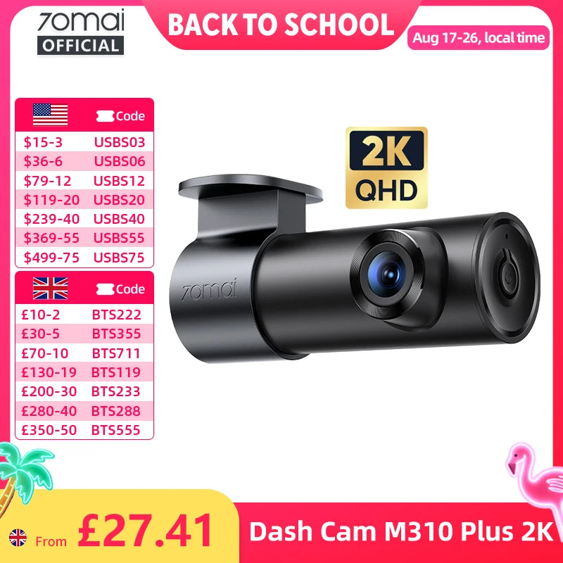 Dashcam voiture discrète 2K — 70mai M310 Plus