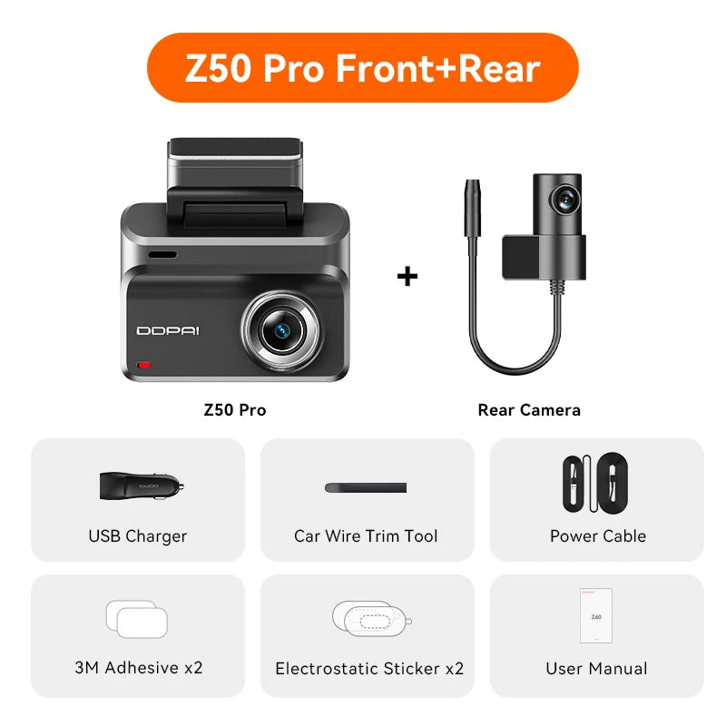Dashcam Wi-Fi 5 GHz 4K – DDPAI Z50 Pro