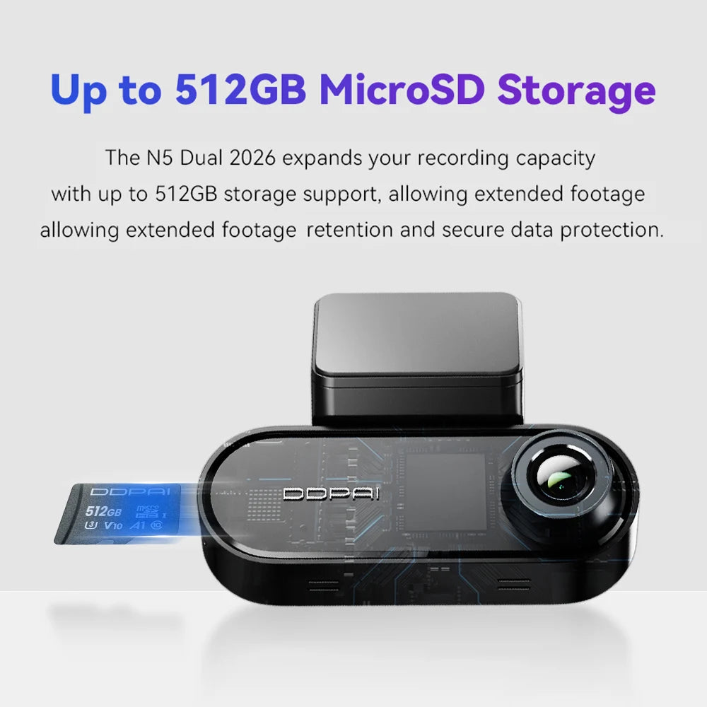 Dashcam 4K avant arrière — DDPAI N5 Dual