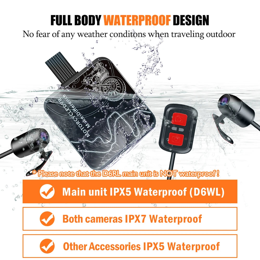 Dashcam moto étanche — VSYS D6WL/D6RL