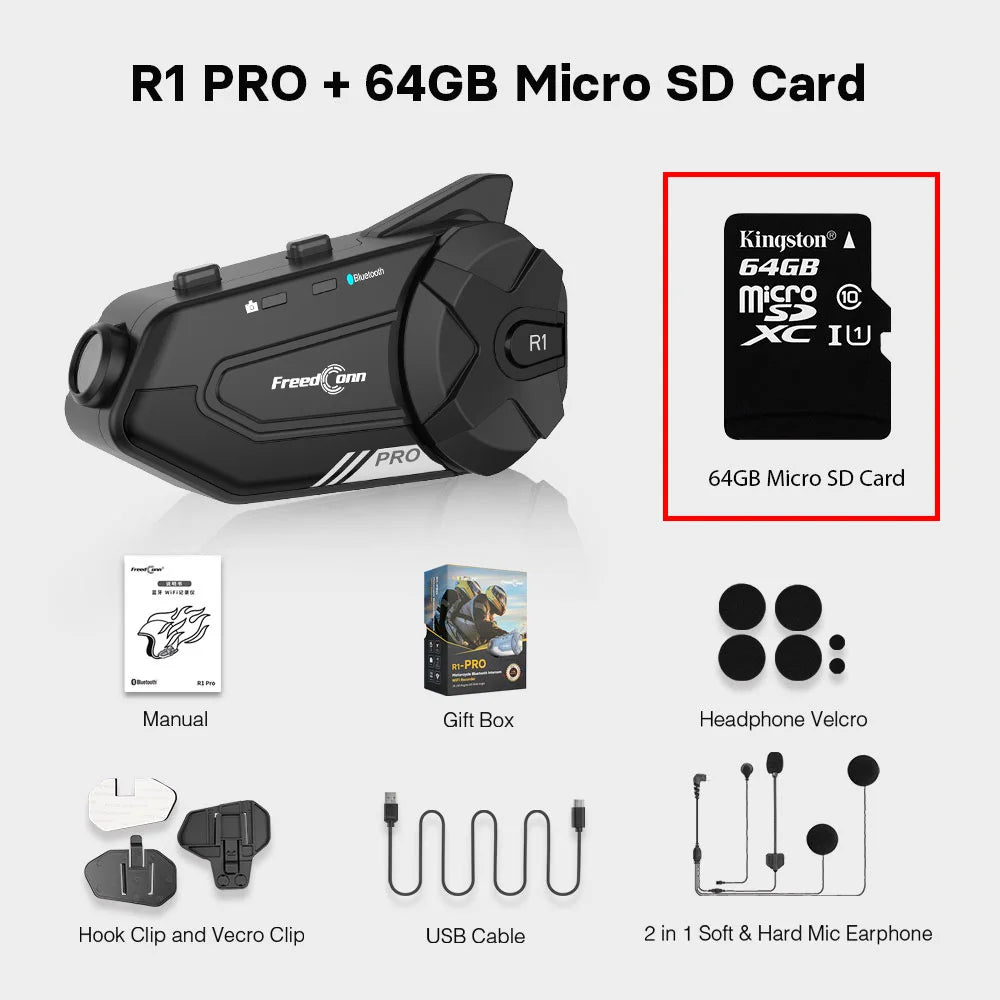 Dashcam moto sans fil — FreedConn R1 Pro