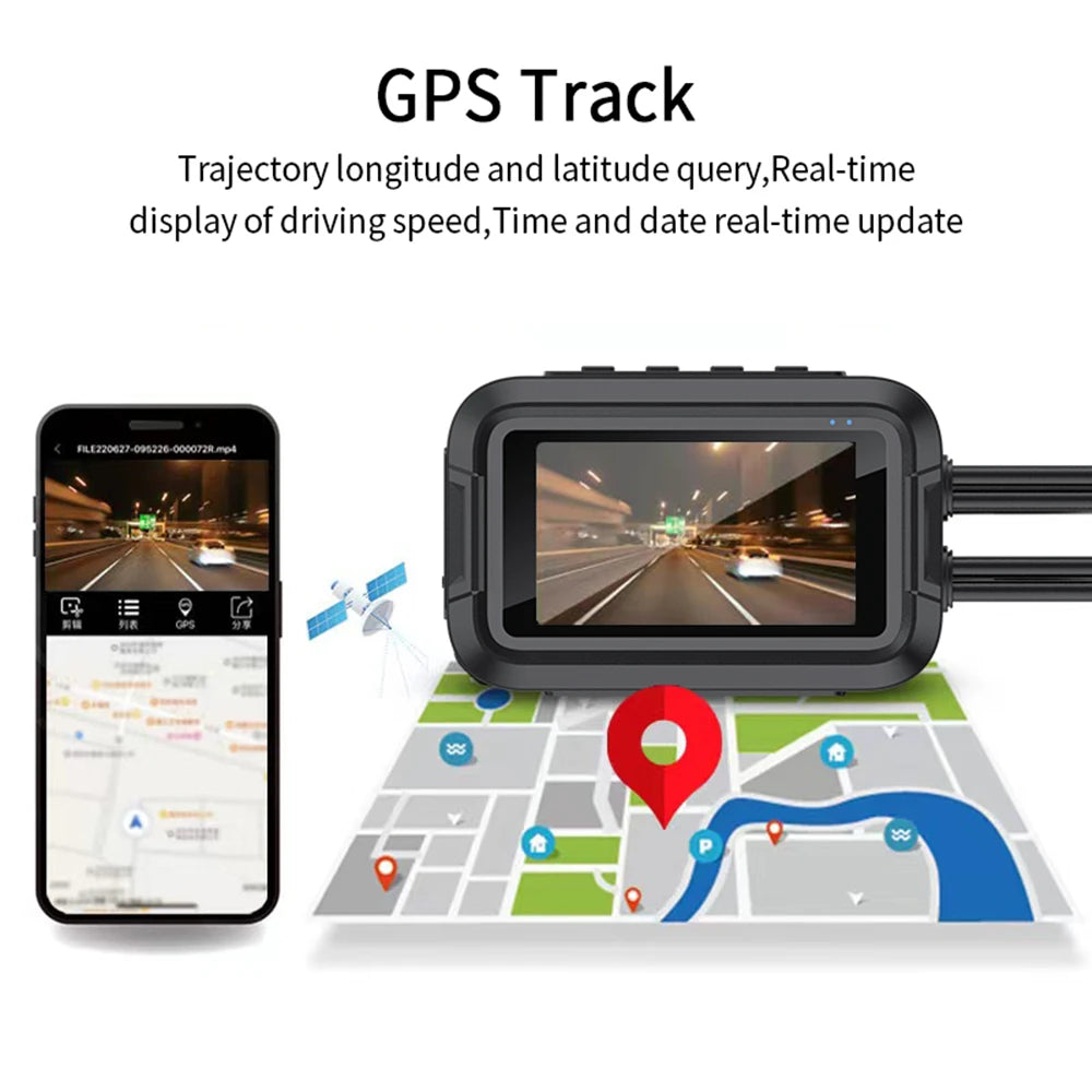 Dashcam moto avant arrière — Kocam DVR 1080p