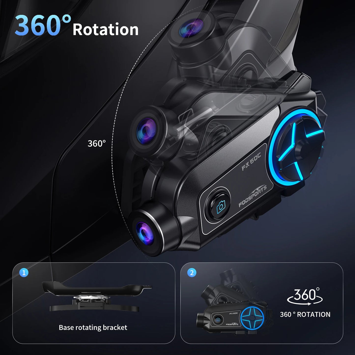 Caméra casque moto 4K — Fodsports FX60C