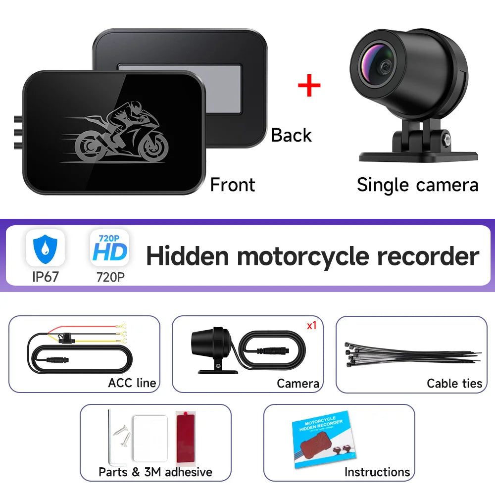 Dashcam moto double caméra — JIUYIN 1080p