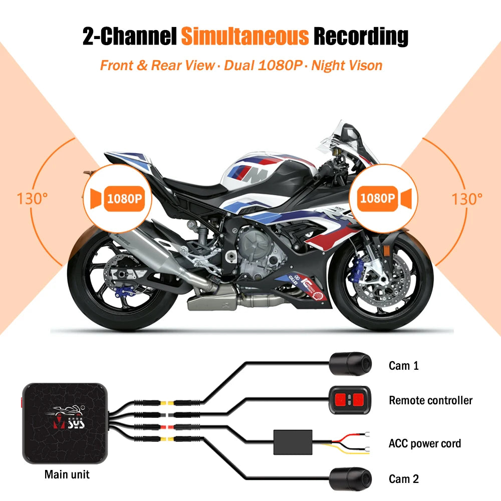 Dashcam moto étanche — VSYS D6WL/D6RL