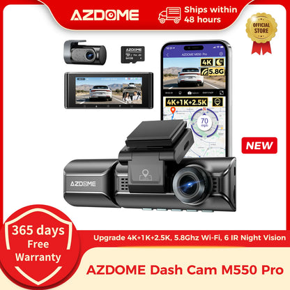 Dashcam voiture vision nocturne 4K — AZDOME M550 Pro