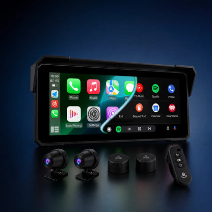 Jansite 8,1 pouces dashcam moto, vue principale