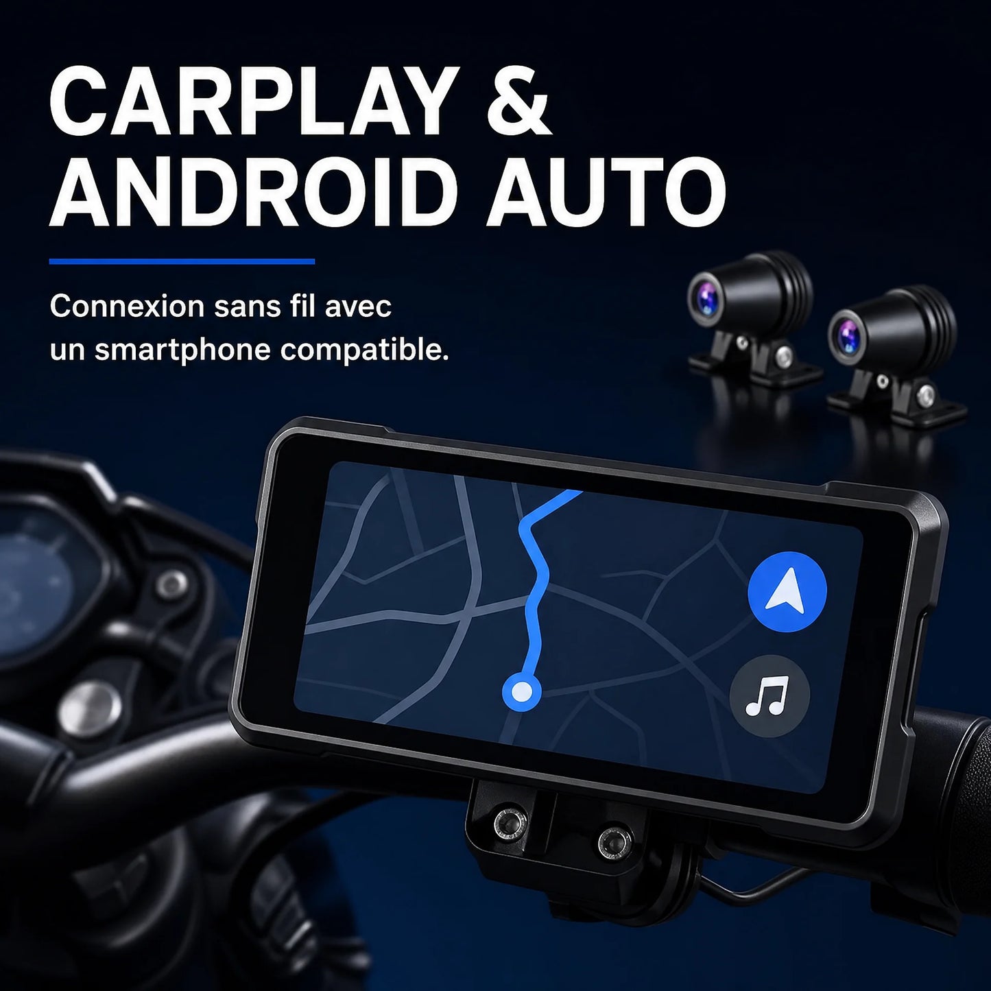 Dashcam moto CarPlay 6,86 pouces – JMCQ DVR