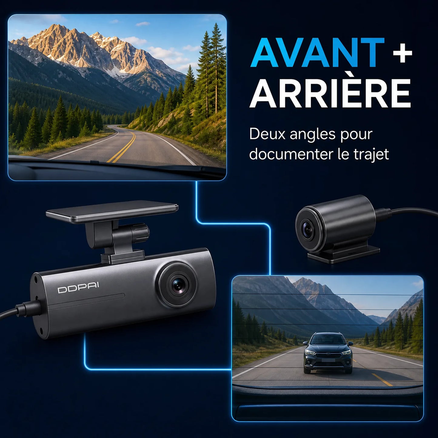 Dashcam avant arrière — DDPAI N1 Dual