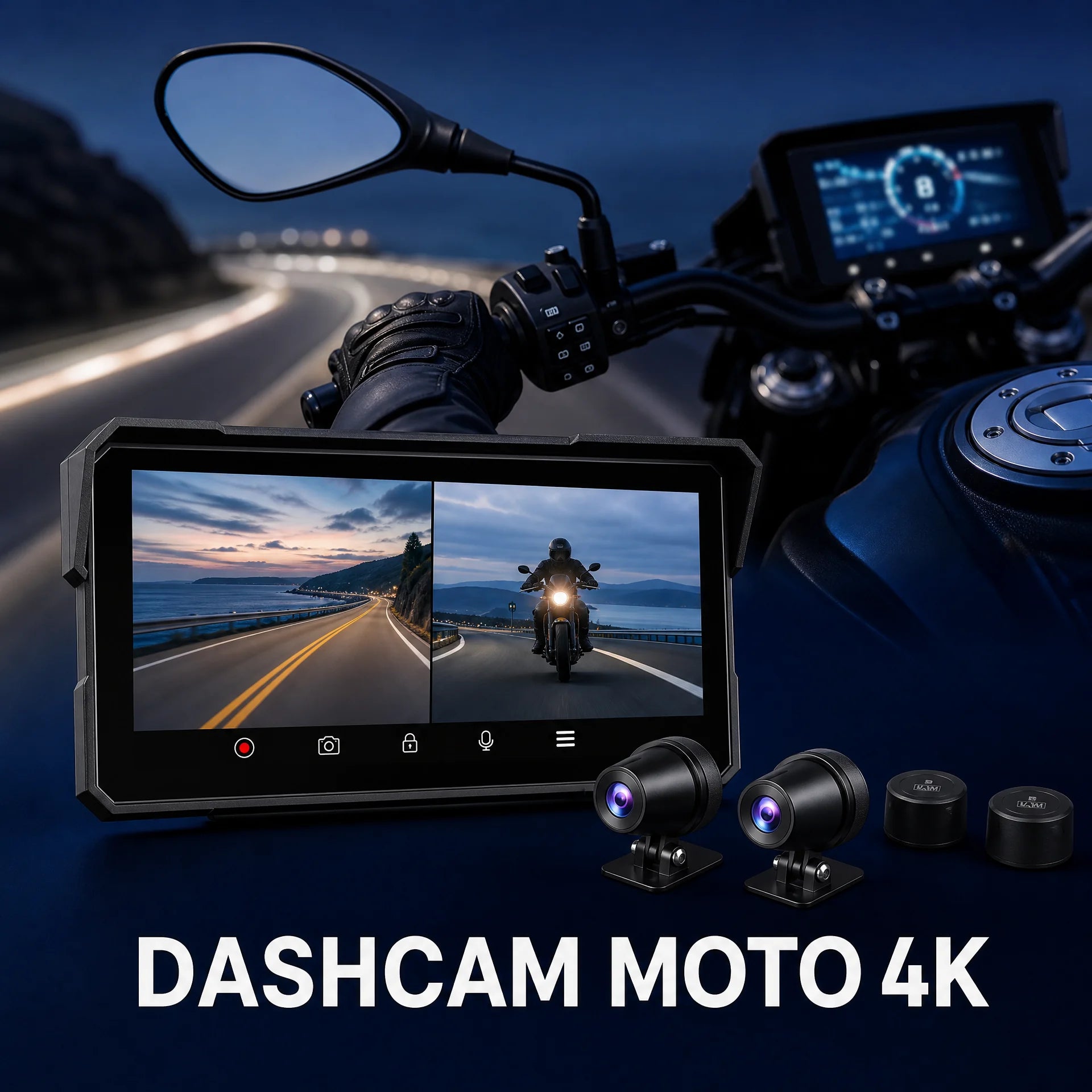Jansite dashcam moto 4K avec écran