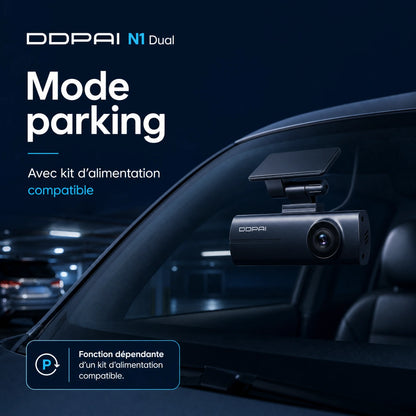 DDPAI N1 Dual dashcam avec mode parking selon le kit d’alimentation