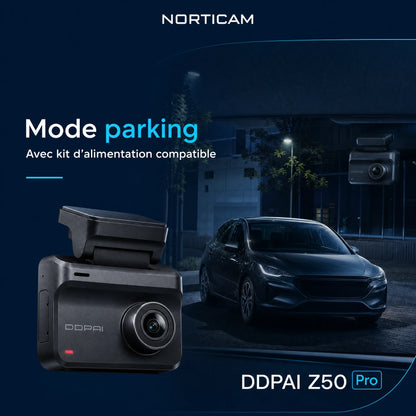 DDPAI Z50 Pro dashcam avec mode parking selon le kit d’alimentation