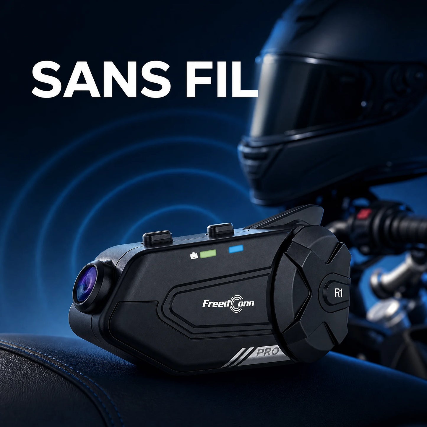 FreedConn R1 Pro dashcam moto sans fil