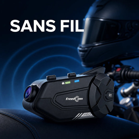 FreedConn R1 Pro dashcam moto sans fil