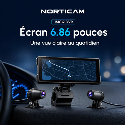 JMCQ DVR dashcam moto avec écran 6,86 pouces