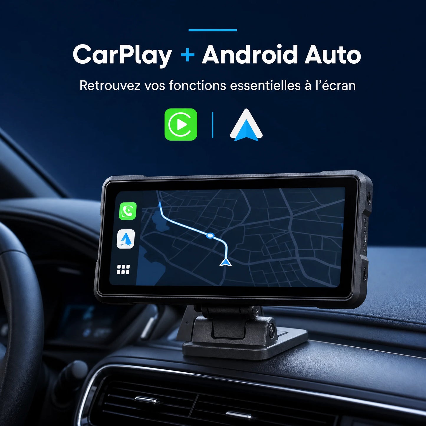 JMCQ DVR avec CarPlay et Android Auto
