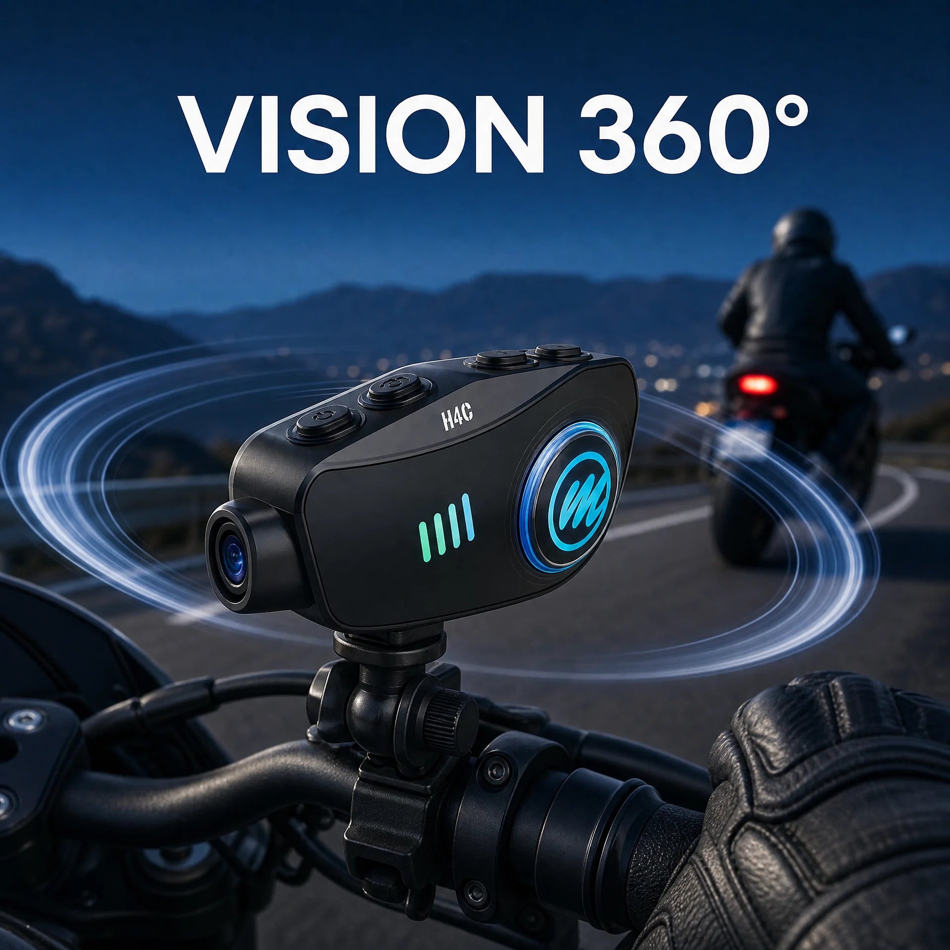 MOMAN H4C dashcam moto avec vision 360 degrés