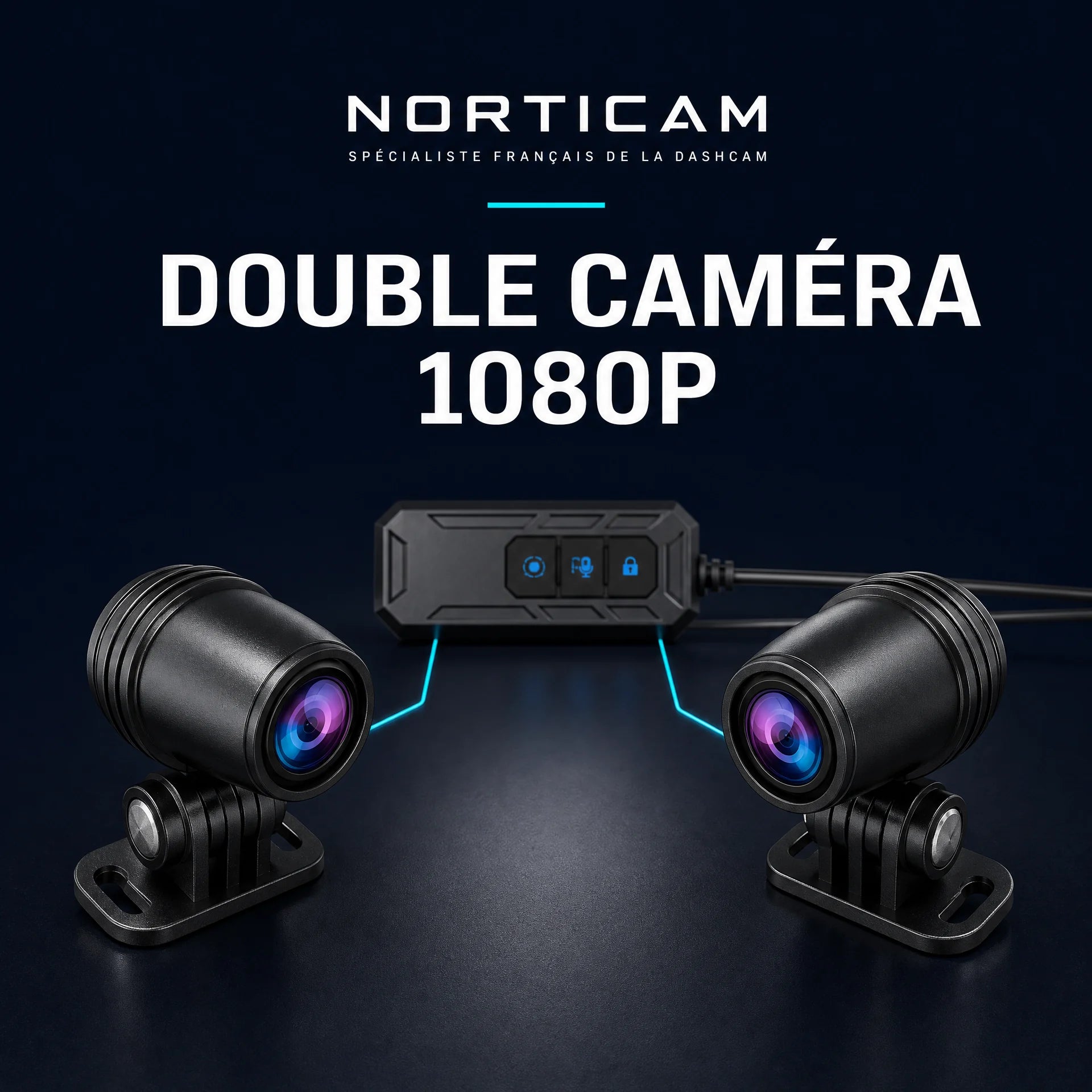 Kocam DVR dashcam moto double caméra avant et arrière 1080p