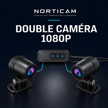 Kocam DVR dashcam moto double caméra avant et arrière 1080p
