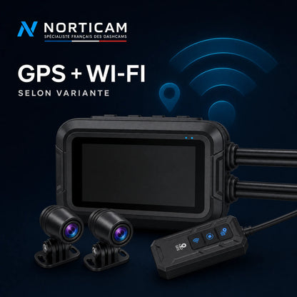 Kocam DVR dashcam moto Wi-Fi et GPS selon la variante