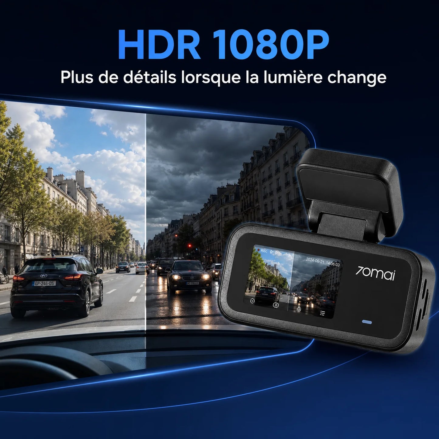 Dashcam voiture compacte HDR — 70mai A210
