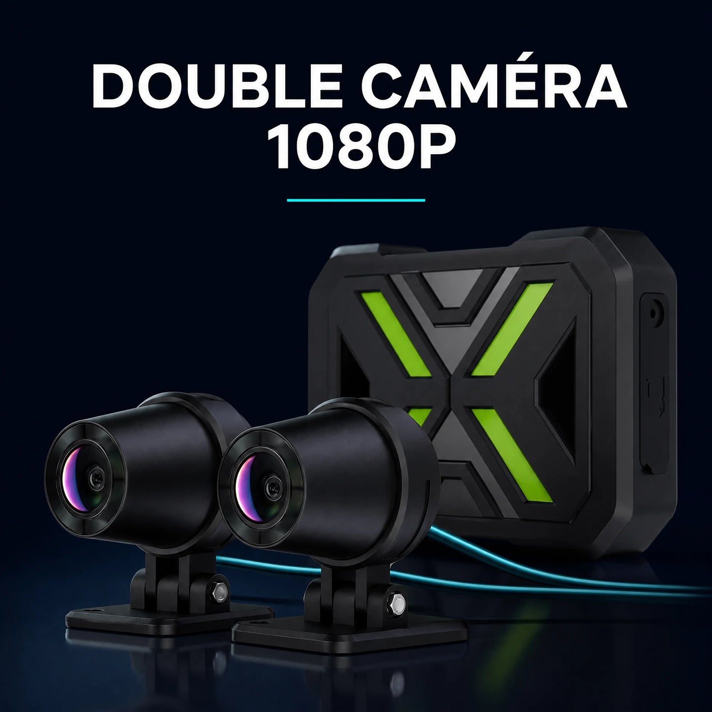 JIUYIN dashcam moto double caméra avant et arrière 1080p